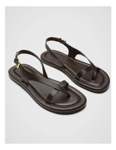 Gemma Leather Sandal in Brown