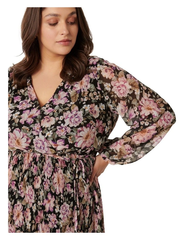 Forever New Curve Lynne Pleated Mini Dress in Multi | MYER