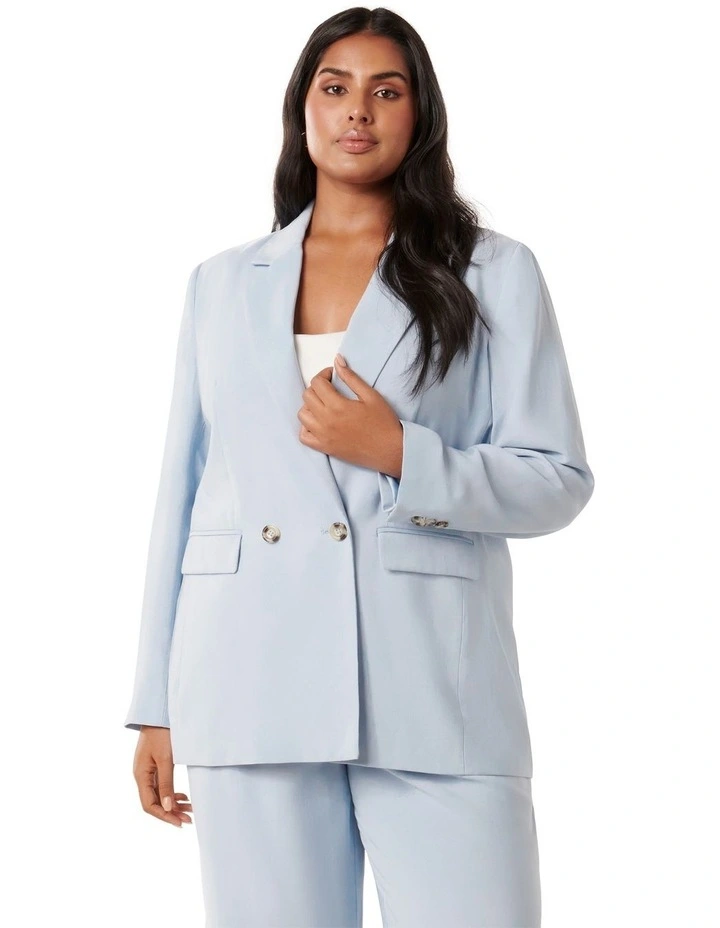 Fran Double Breasted Blazer in Blue image 1