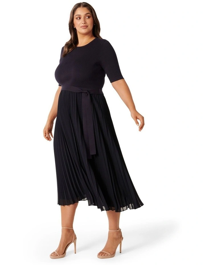 Penelope Half Sleeve Knit Dress in Navy image 3