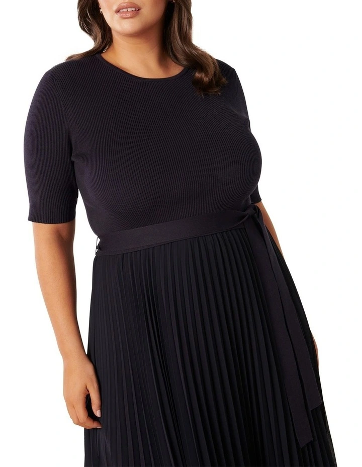 Penelope Half Sleeve Knit Dress in Navy image 4