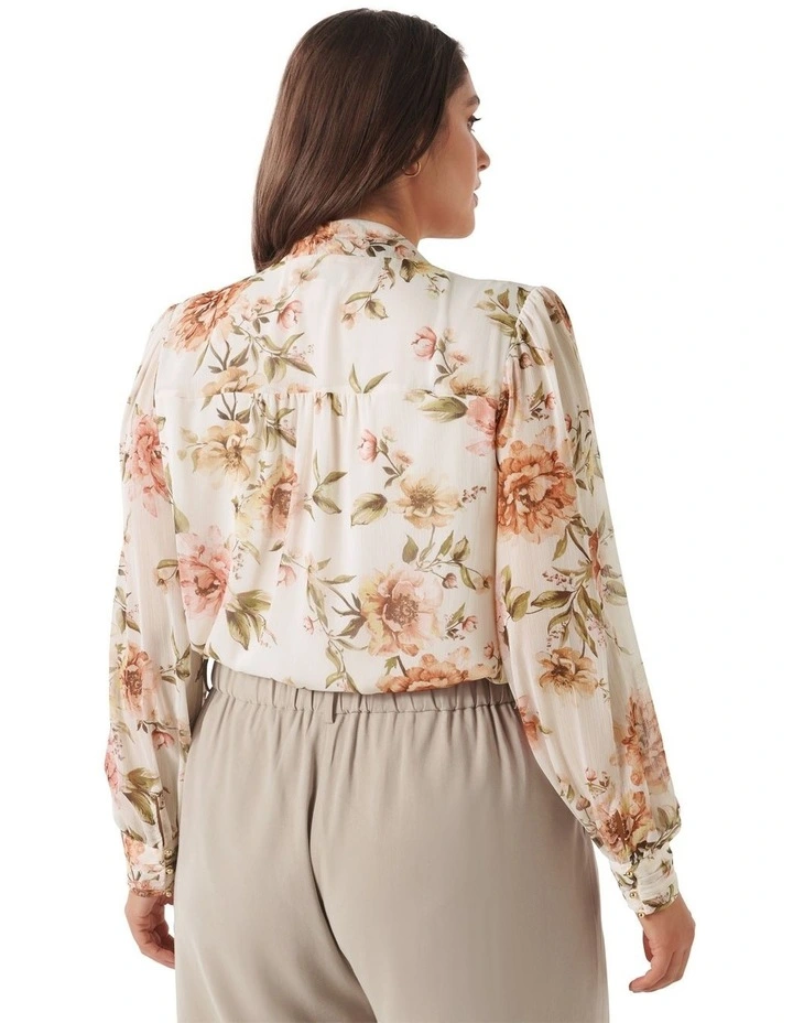 Fawn Frill Tie Top in Blush Floral image 2