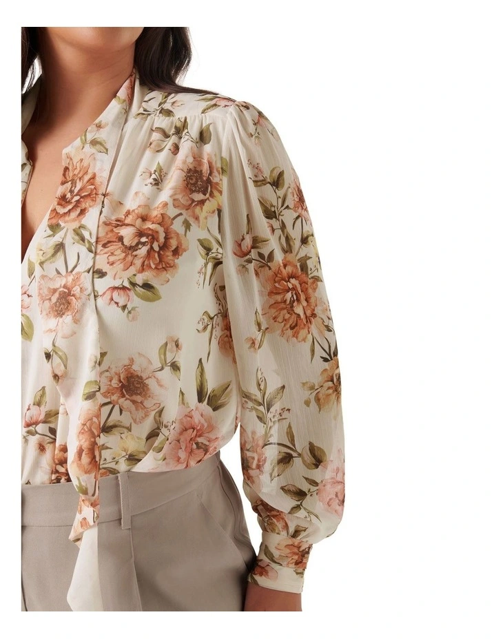 Fawn Frill Tie Top in Blush Floral image 4