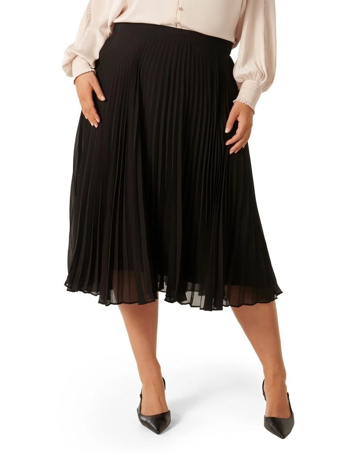 Hailee Pleated Skirt in Black image 1