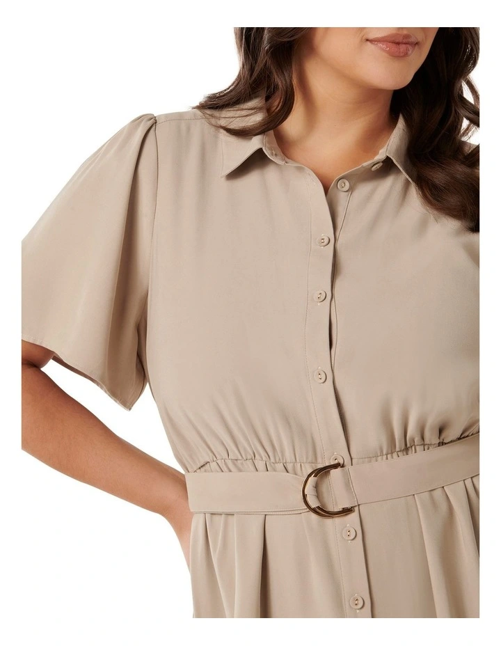 Tahlia Belted Waist Mini Dress in Brown image 4