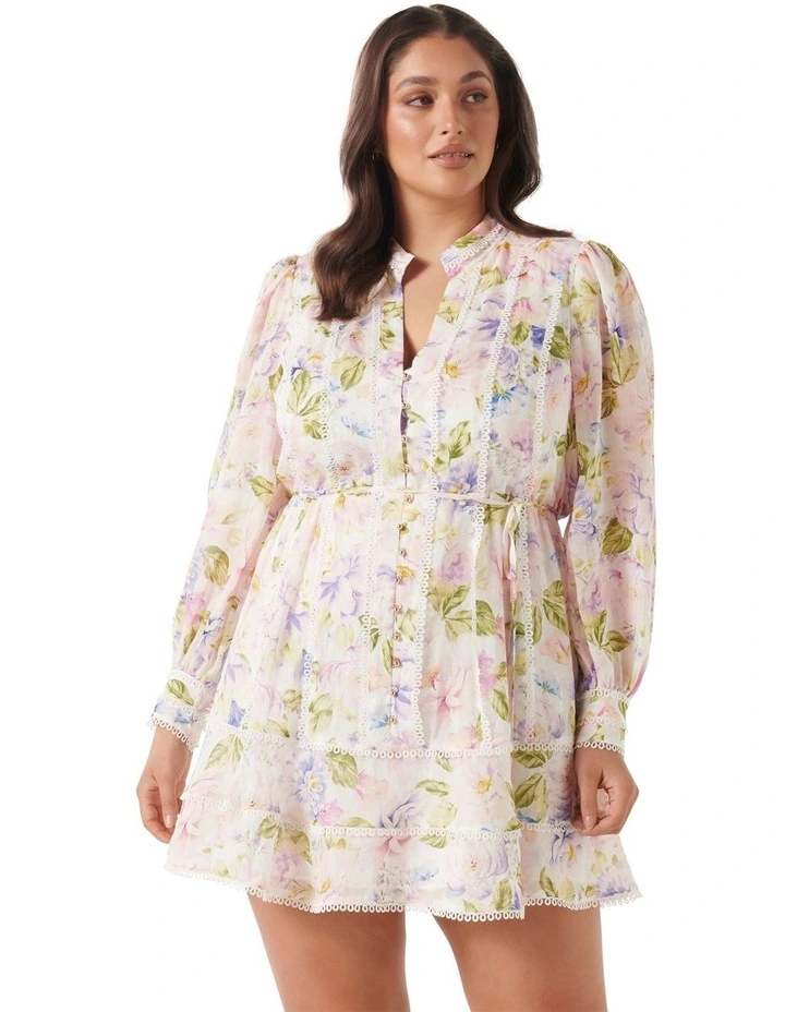 Vanessa Trim Detail Skater Dress in Purple image 1