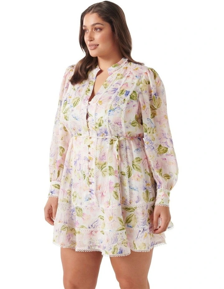 Vanessa Trim Detail Skater Dress in Purple image 4
