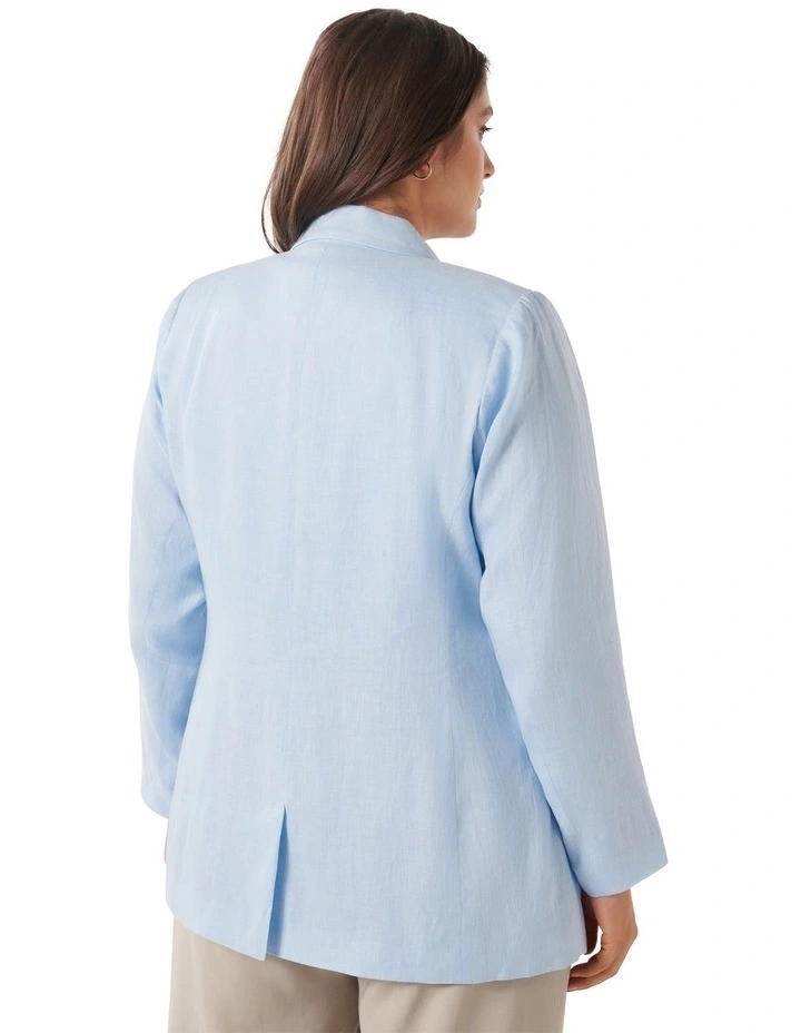 Lacey Linen Blazer in Blue image 2