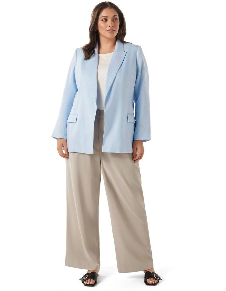 Lacey Linen Blazer in Blue image 5