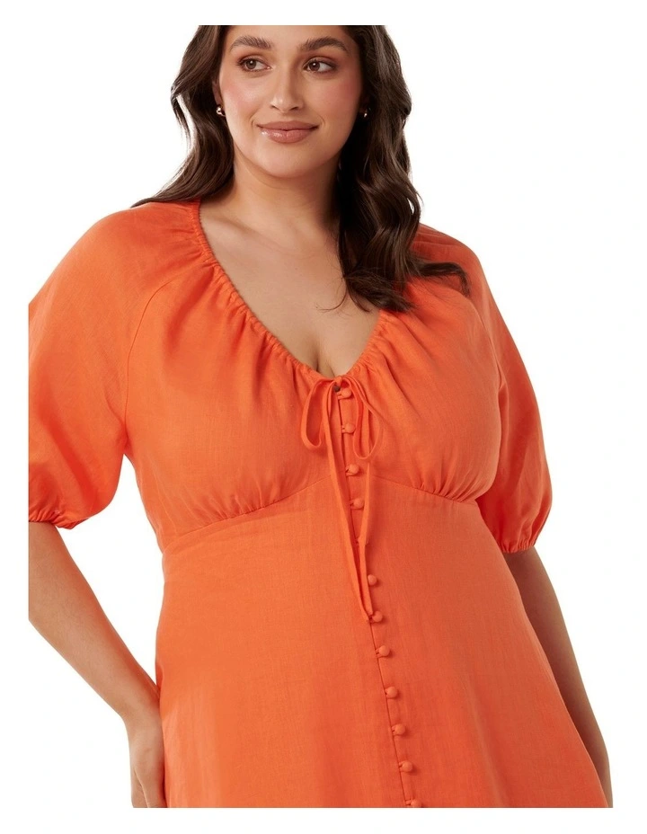 Darcie Ruched Bodice Mini Dress in Orange image 4