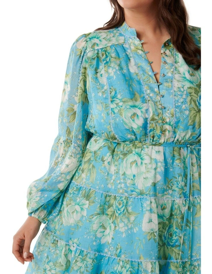 Fleur Skater Mini Dress in Blue image 4