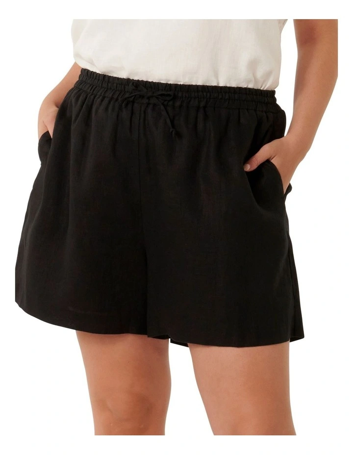 Becca Elastic Waist Shorts in Black image 1