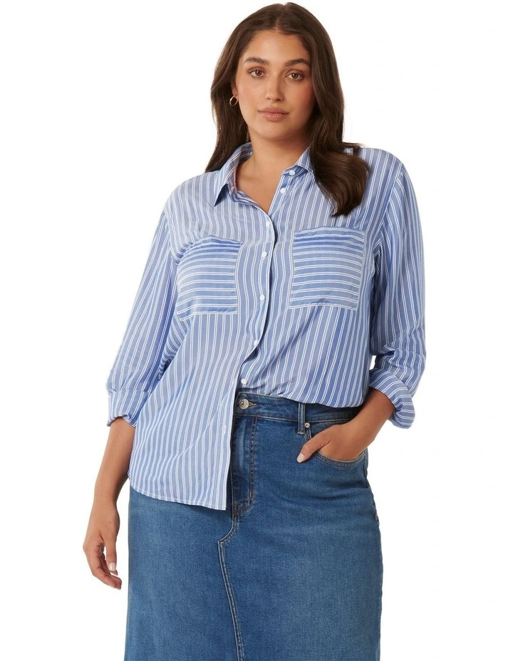Adara Stripe Shirt in Blue image 1
