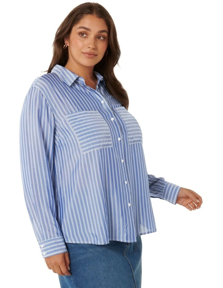 Adara Stripe Shirt in Blue image 3
