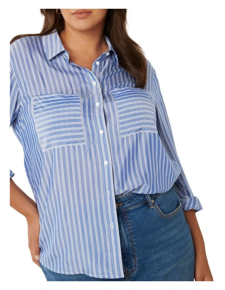 Adara Stripe Shirt in Blue image 4