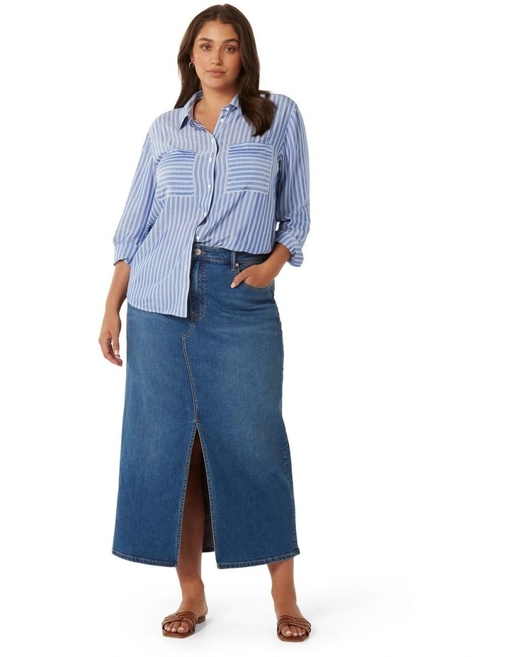 Adara Stripe Shirt in Blue image 5
