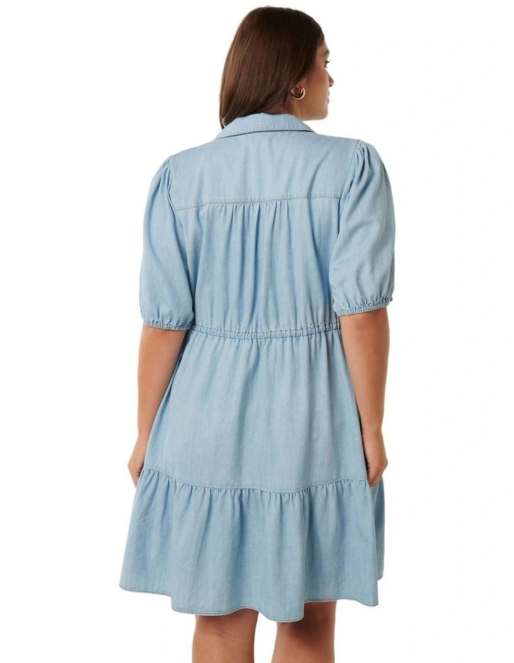 Freya Shirt Dress in Blue image 2