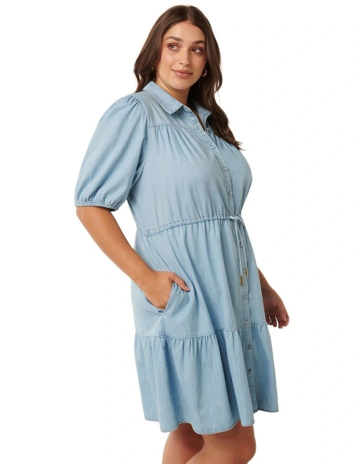 Freya Shirt Dress in Blue image 3