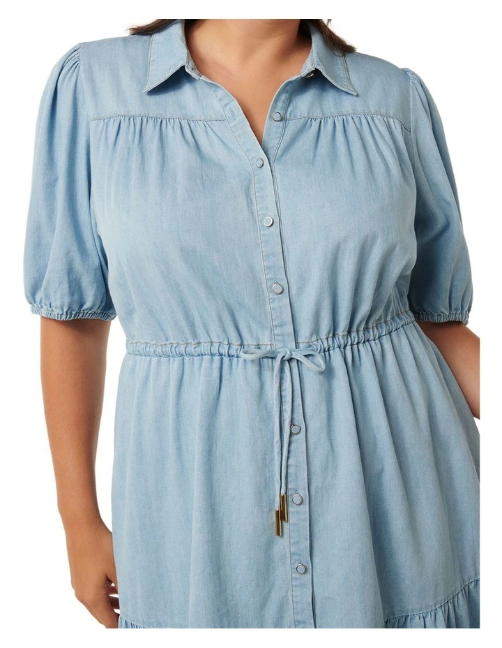 Freya Shirt Dress in Blue image 4