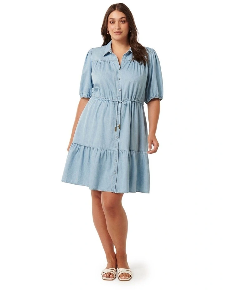 Freya Shirt Dress in Blue image 5