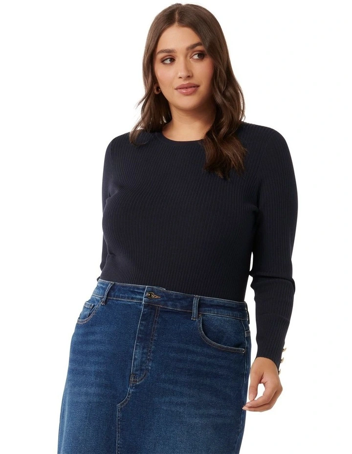 Della Rib Knit Jumpers in Blue image 1