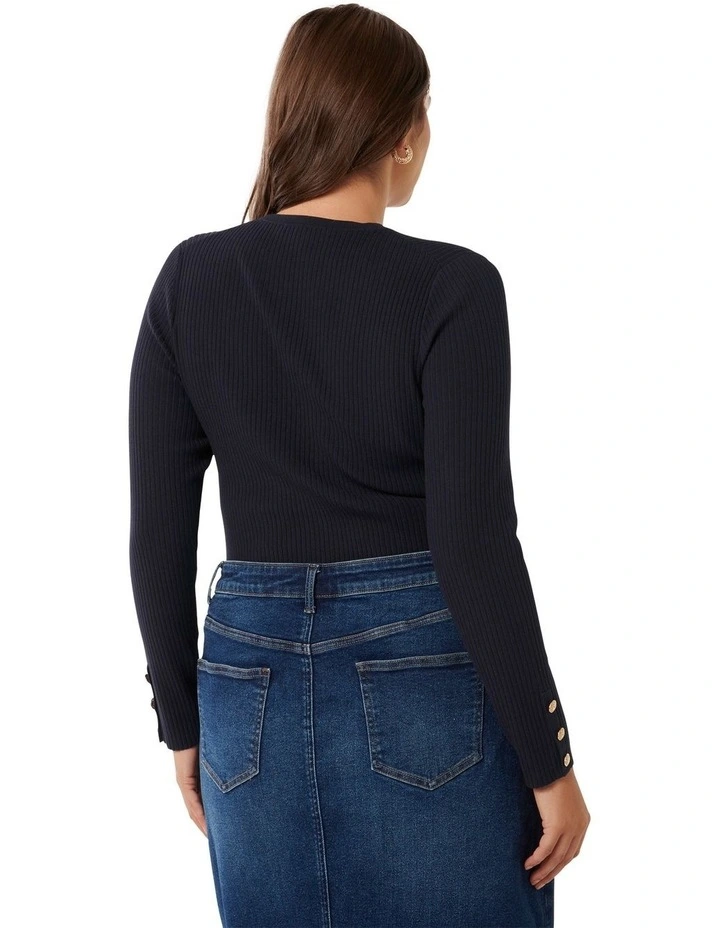 Della Rib Knit Jumpers in Blue image 2