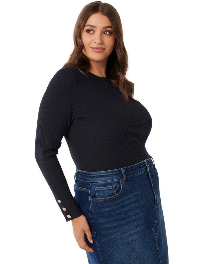Della Rib Knit Jumpers in Blue image 3