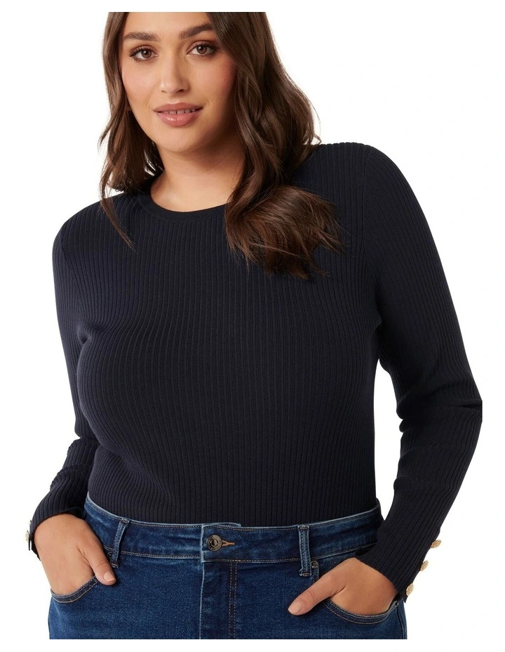 Della Rib Knit Jumpers in Blue image 4