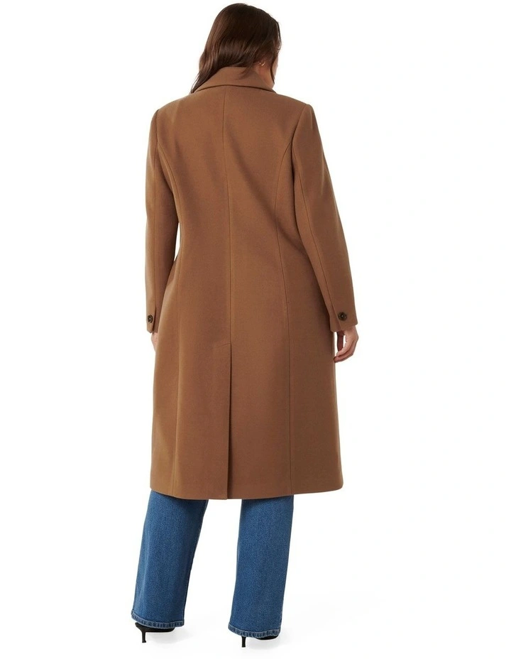 Claudia Double-Breasted Coat in Camel image 2