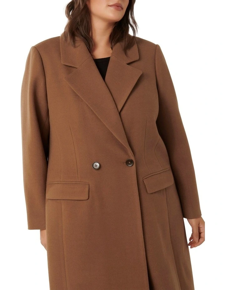 Claudia Double-Breasted Coat in Camel image 4