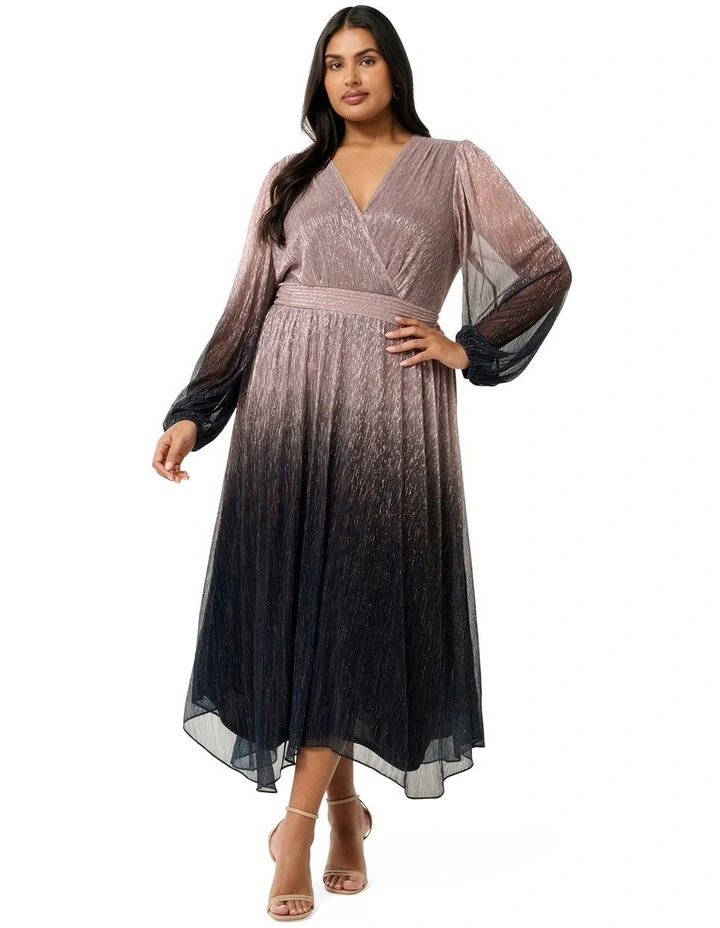 Gisele Ombre Plisse Maxi Dress in Multi image 1