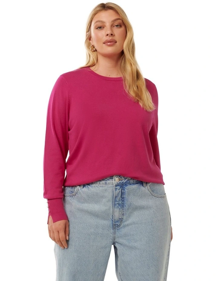 Katie Crew Neck Sweater in Pink image 1