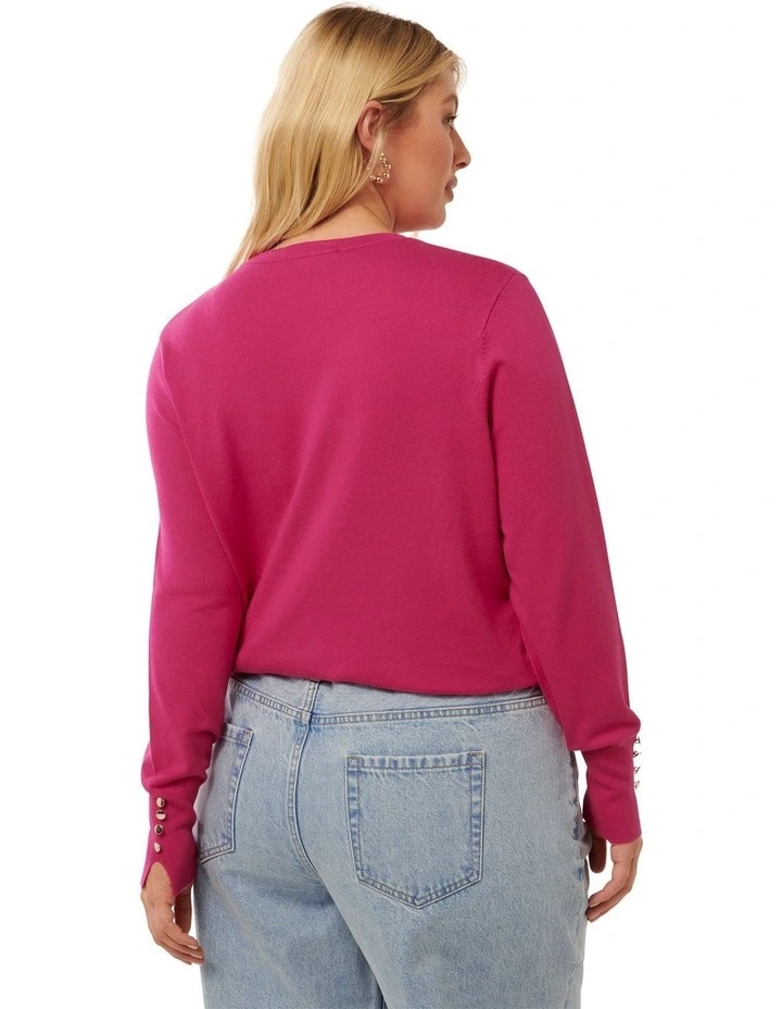 Katie Crew Neck Sweater in Pink image 2