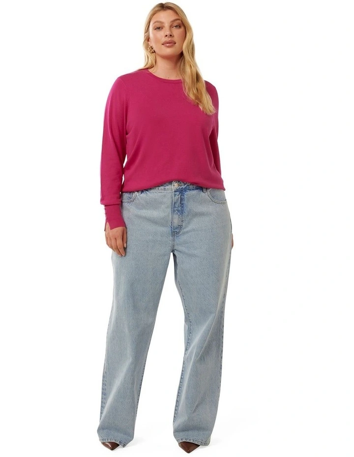 Katie Crew Neck Sweater in Pink image 5