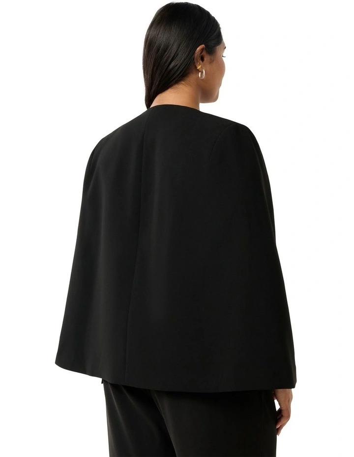Jane Cape Blazer in Black image 2