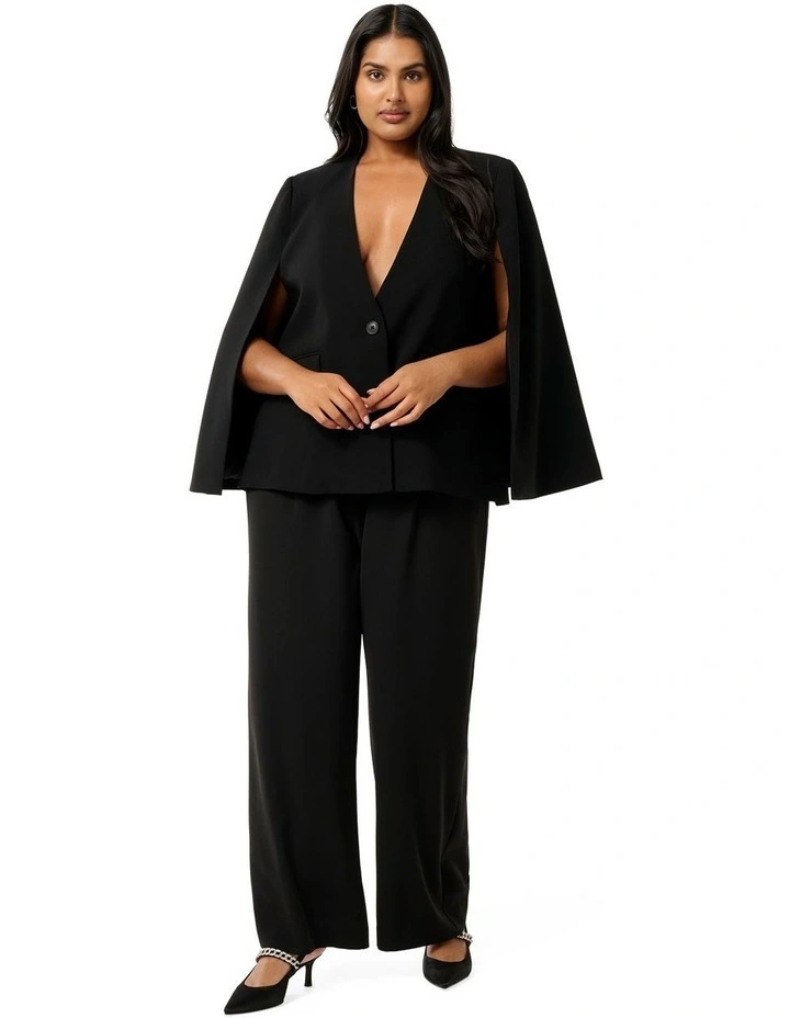 Jane Cape Blazer in Black image 5