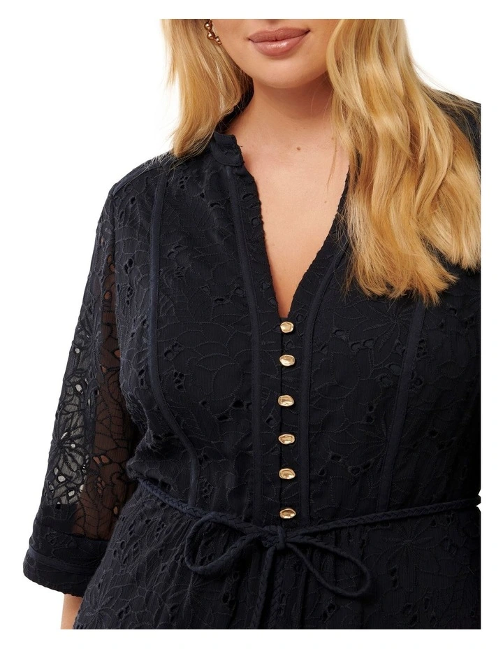 Rachel Embroidered Maxi Dress in Navy image 4
