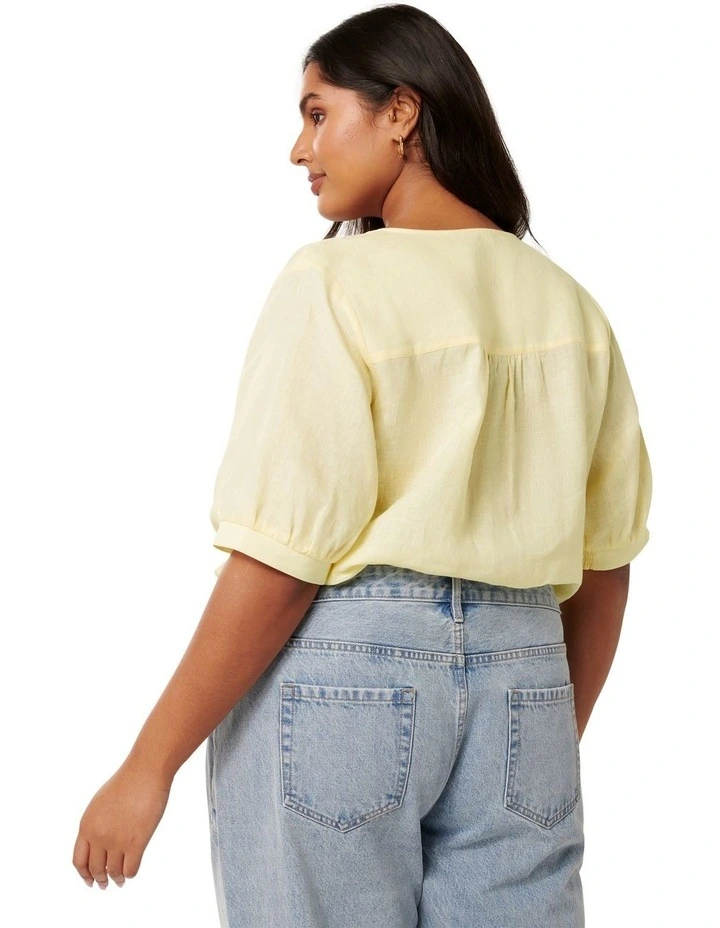 Riley Button Front Top in Yellow image 2
