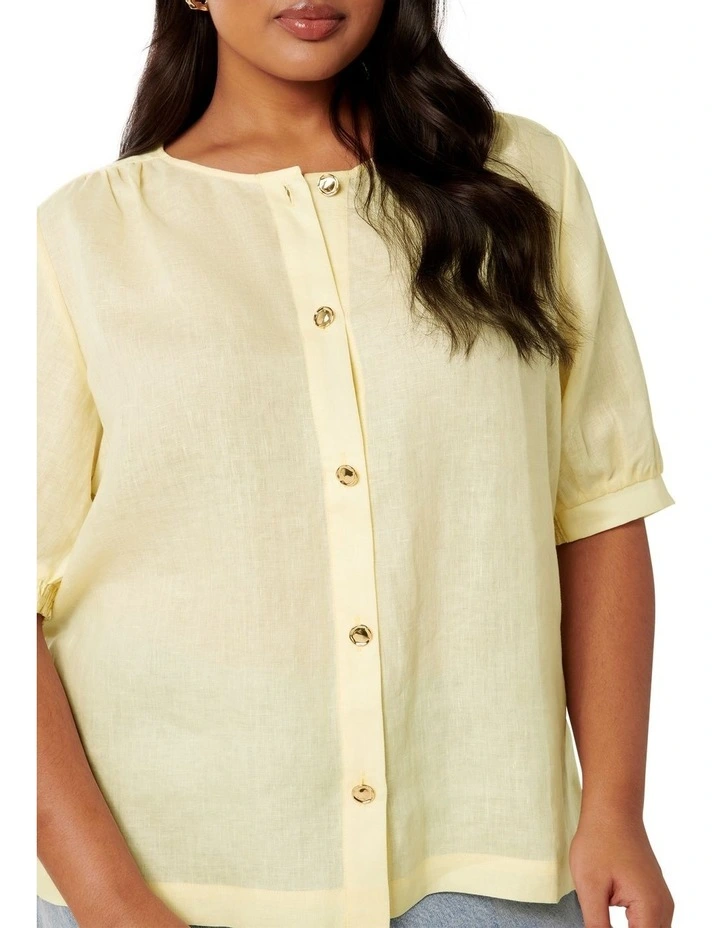 Riley Button Front Top in Yellow image 4