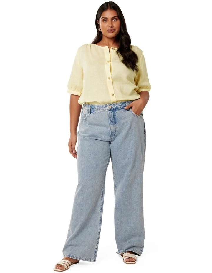 Riley Button Front Top in Yellow image 5