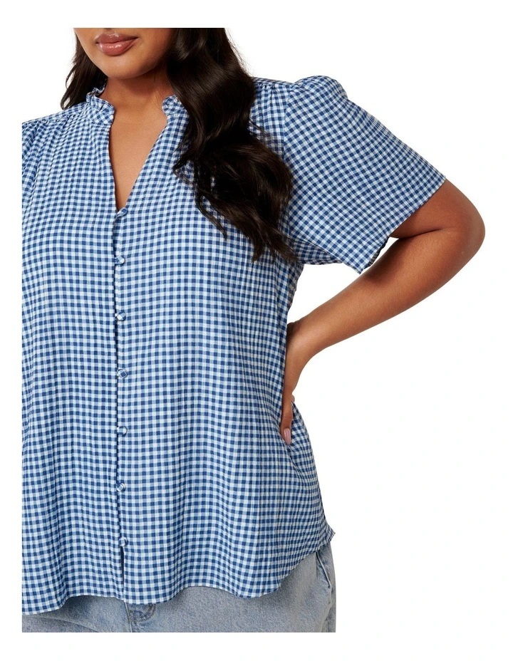 Madison Flute Sleeve Blouse in Blue image 4