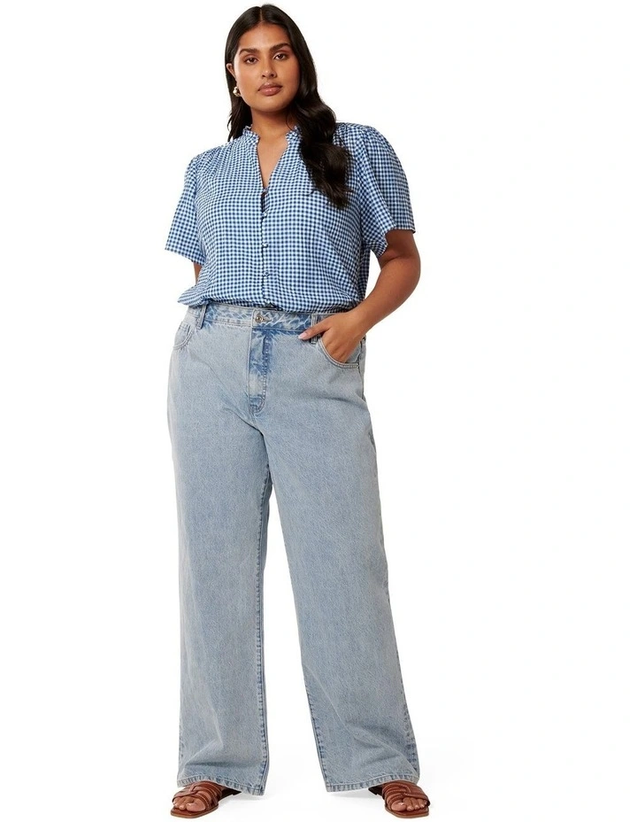 Madison Flute Sleeve Blouse in Blue image 5