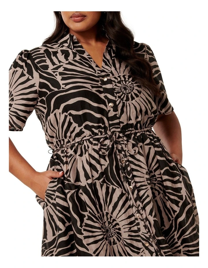 Selma Shirt Puff Sleeves Mini Dress in Black image 4