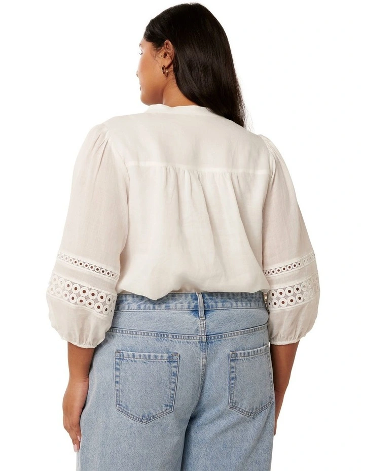 Tatiana Trim Blouse in White image 2
