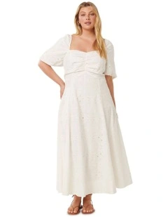 Bellona Broderie Maxi Dress in White