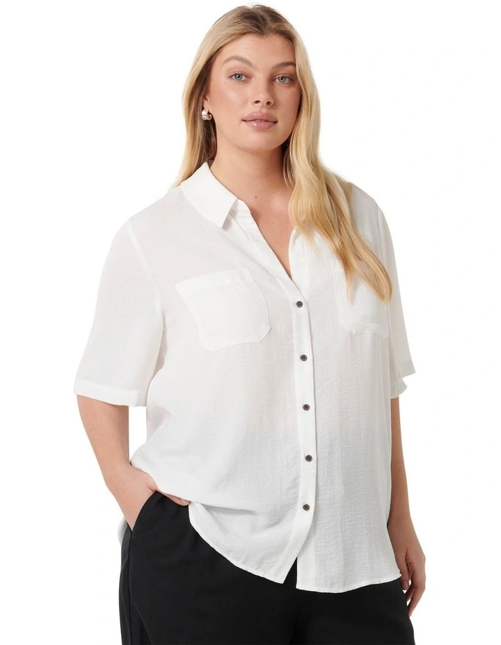 Esther Short Sleeves Shirt in White image 3
