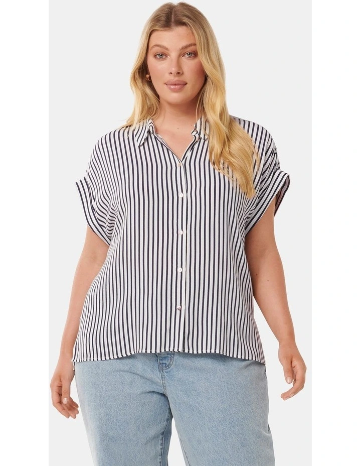 Rhea Striped Shirt in Navy/White image 1