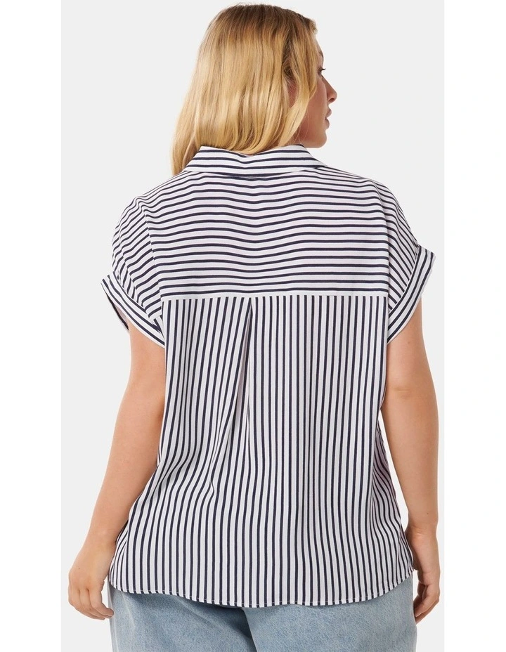 Rhea Striped Shirt in Navy/White image 2