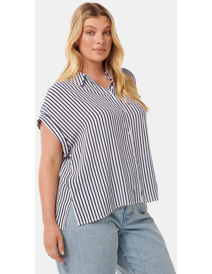 Rhea Striped Shirt in Navy/White image 3