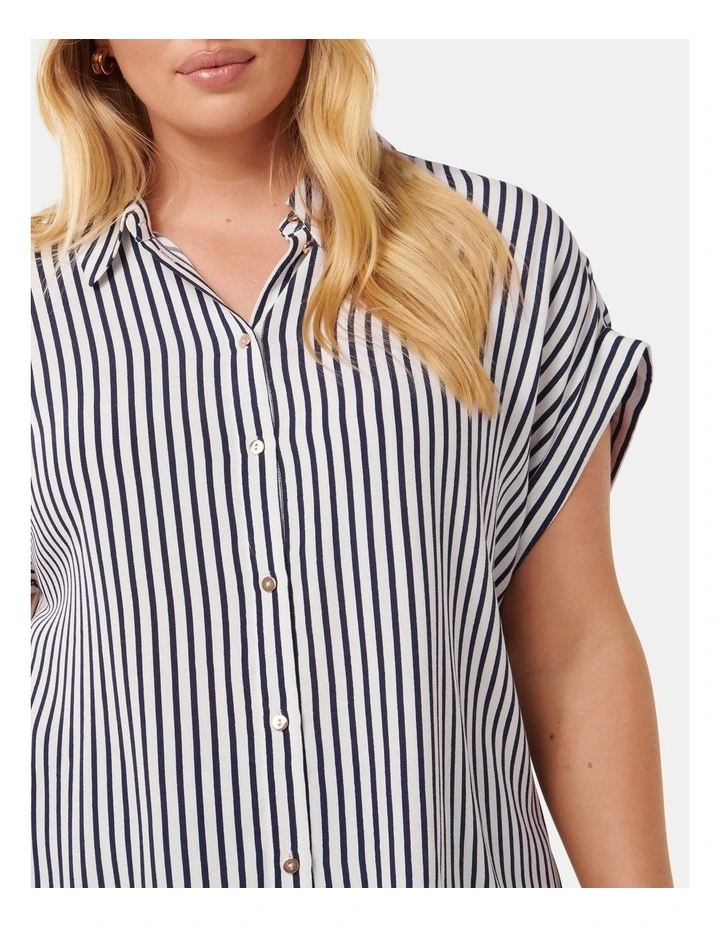 Rhea Striped Shirt in Navy/White image 4